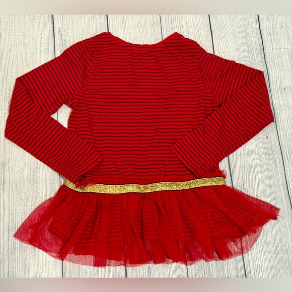 365 Kids from Garanimals Red Striped Long Sleeve Tutu Dress Girls Size 8 - Picture 4 of 6